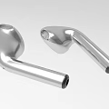 Silver Wireless Earbuds With Modern Sleek In Ear Design And Metallic Finish