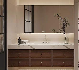 Middle Style Bathroom Cabinet 3d model