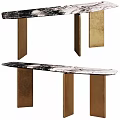 Modern Console Table With Marble Top And Gold Metal Legs For Home Interior