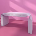 White Modern Table In Pink Room With Minimalist Design And Sleek Structure