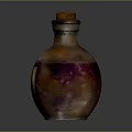 Vintage Glass Poison Bottle With Cork Stopper And Maleficiae Label
