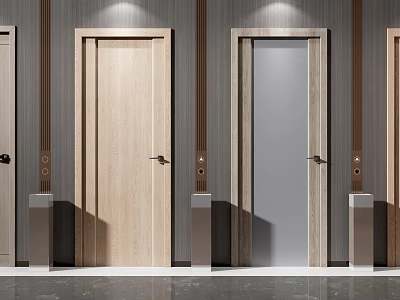 Modern swing door single door door wooden door 3d model Modern swing door single door door wooden door 3d model