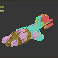 3D Rendered Detailed Futuristic Sci Fi Spaceship Model With Gray Metallic Structure And Engines