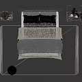 Modern Double Bed With Tufted Headboard Neutral Bedding Nightstands Table Lamp And Soft Rug