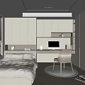 Tatami Bedroom Interior Design With Tatami Bed White Cabinets And Desk Chair