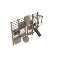 Wooden Gym Equipment Rack With Gym Rings Exercise Ball And Dumbbells