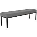 Modern Gray Fabric Bench With Black Metal Legs Simple Home Decor Furniture