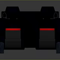 Comfortable Airplane Passenger Seats In Gray Black With Red Stripes Design