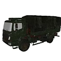 Military Camouflage Truck With Canvas Covered Cargo Bed For Army Transport