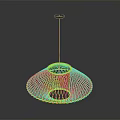 Lush Green Indoor Plant Illuminated By Stylish Orange Woven Pendant Light Fixture