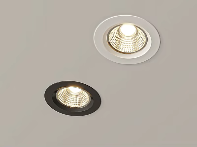 Modern White and Black Recessed Downlights Spotlights for Ceiling Home Lighting 3d model