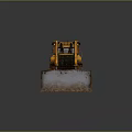 Heavy Duty Yellow Bulldozer With Metal Tracks And Large Front Blade