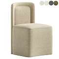 Modern Beige Leisure Chair with Linen Upholstery and Curved Backrest Design