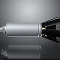 Military Missile Weapon With White Cylindrical Body Pointed Nose And Black Tail Fins