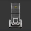 Gray DMC Mobile Computer Device With Wheels And Modern Compact Design