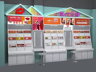 Makeup Back Cabinet Makeup Cabinet Makeup Display Makeup Display High Cabinet Skin Care Cabinet Display Back Cabinet Display Cabinet 3d model