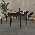 Modern Dining Table and Chair Combination 3d model