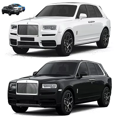 Luxury Rolls Royce SUV Vehicles in White and Black Colors 3d model