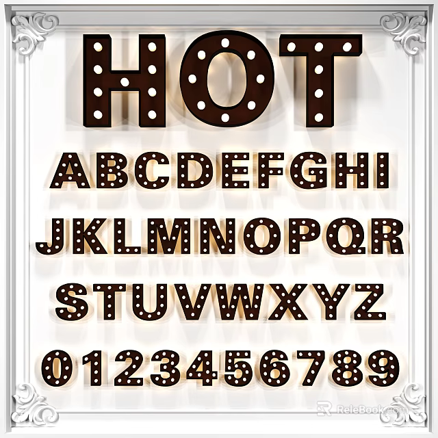 Illuminated Decorative LED Light Alphabet Letters And Numbers For Home Decoration 3d model 