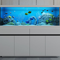 Modern fish tank ecological fish tank living room aquarium 3d model