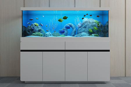 Modern fish tank ecological fish tank living room aquarium 3d model