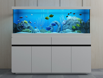 Modern fish tank ecological fish tank living room aquarium 3d model