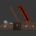 Vintage Open Phonographs In Red And Brown With Wooden Cases Retro Design