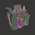 Industrial Electrical Transformer With Cooling Radiators Insulator Bushings And Access Ladder