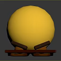 Yellow 3D Emoji Face With Brown Glasses Eyebrows Big Eyes And Open Mouth