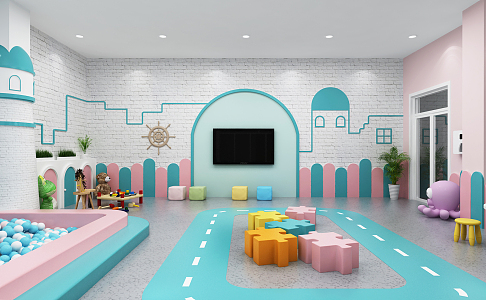 Modern Kindergarten Children's Early Education Class 3d model