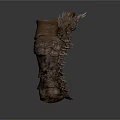 Brown Leather Spiked Combat Weapon Boots With Sharp Tactical Spikes Design 3d model