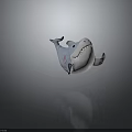 Cute 3D Cartoon Shark Character With Blue Body Open Mouth And Sharp Teeth