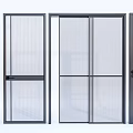 Different Glass Doors With Black Frames And Various Textured Glass Design Patterns 3d model