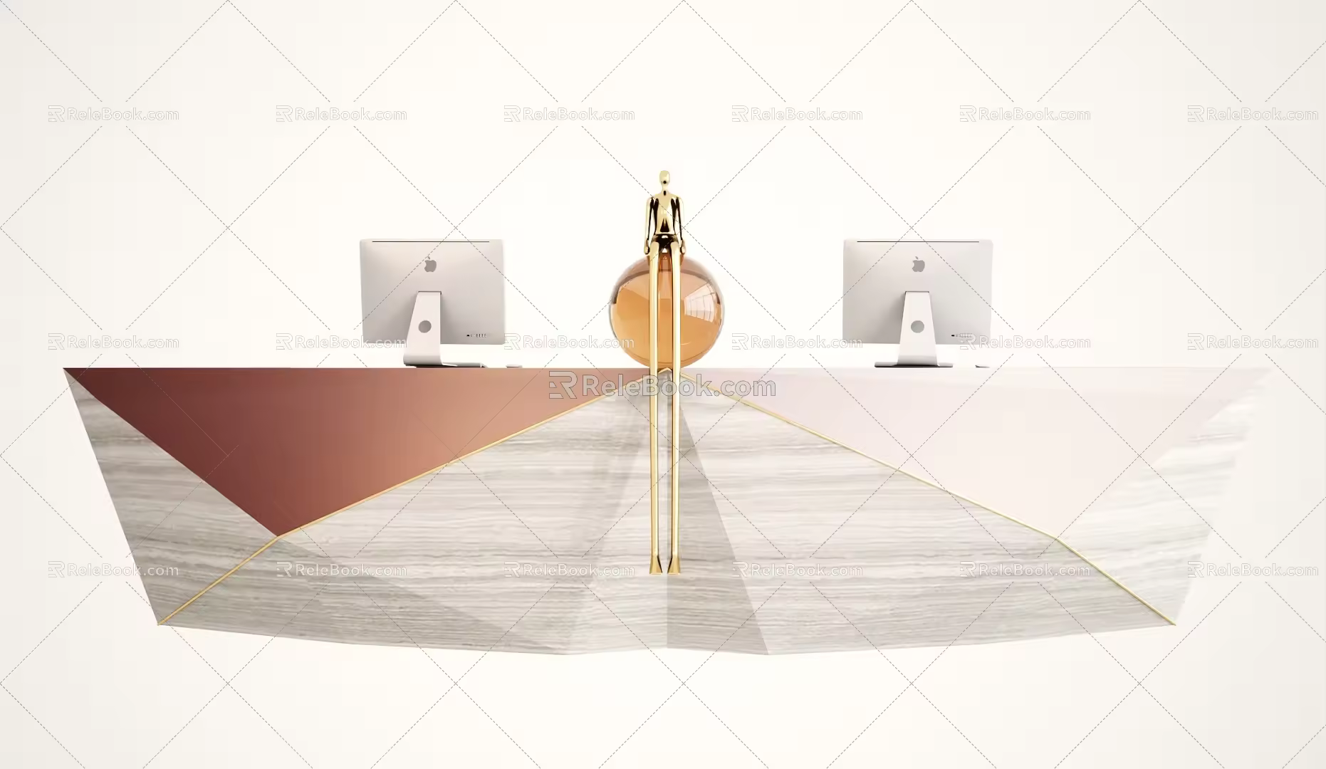 Modern reception desk 3d model