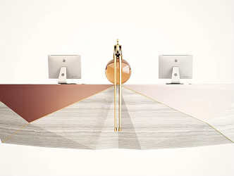 Modern reception desk 3d model