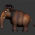 Vibrant Orange Cartoon Elephant Character With Red Mane And Big Eyes