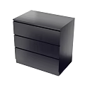 Modern Black 3 Drawer Bedside Table With Smooth Surface And Simple Design 3d model