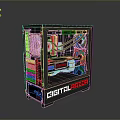 Digital Power PC Case with Transparent Side Panel RGB Cooling Fans and Internal Components 3d model