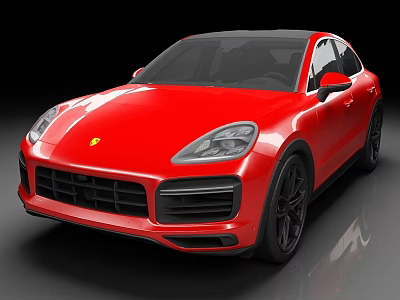 Red Porsche SUV With Sleek Design Black Wheels And Modern Exterior 3d model