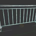 Rusty Metal Fence With Horizontal Top Rail And Vertical Bars Structure