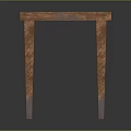 Simple Wooden Table With Rectangular Tabletop And Slim Legs In Natural Wood Grain