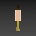 Modern Floor Lamp With White Ribbed Shade Metallic Stand And Conical Base 3d model