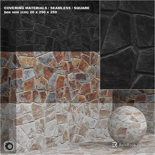 Stone Components With Varied Colors Textures And Patterns For Interior Decoration 3d model