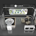 Modern Exhibition Booth for Yuanzheng Property with Large Screen Display and Sleek Reception Desk