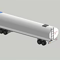 Large Blue Cab Oil Tank Truck With Silver Cylinder And Multiple Wheels