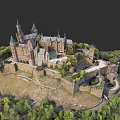 European Style Castle Perched On Green Hill With Surrounding Trees Towers And Medieval Architecture Design
