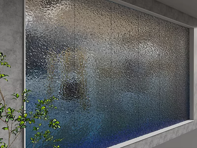 Modern glass wall 3d model