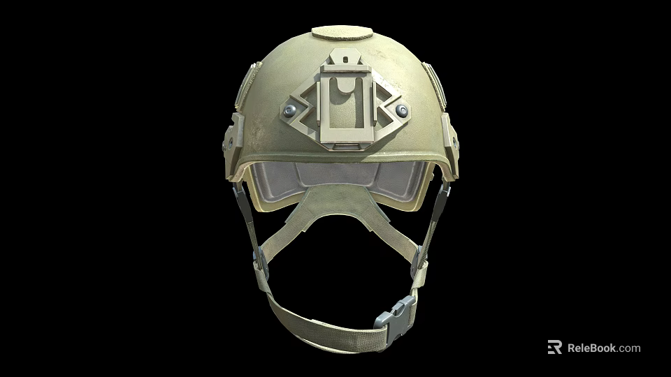 Tactical Protective Helmet With Metallic Face Shield And Adjustable Straps 3d model 