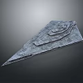 Gray Triangular Spacecraft With Multi Layered Structure And Detailed Surface Texture For Cosmic Exploration
