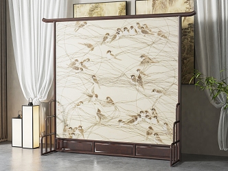 New Chinese Style Screen Partition 3d model